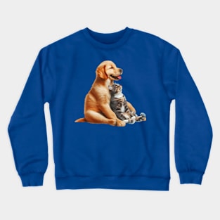 Dog and cat Crewneck Sweatshirt